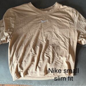 Nike Tan Crew Neck Slim Fit T-Shirt